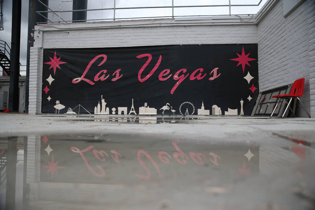 A sign outside of the player locker room at Sam Boyd Stadium in Las Vegas, Thursday, Nov. 21, 2 ...