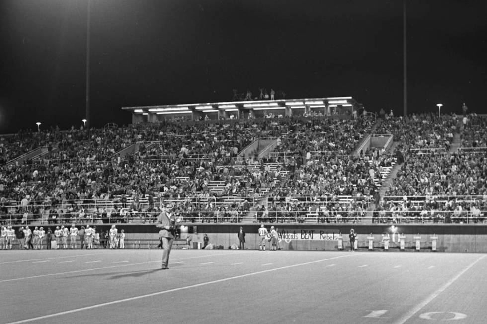 Historical images from the Las Vegas Review-Journal archive document the first UNLV football ga ...