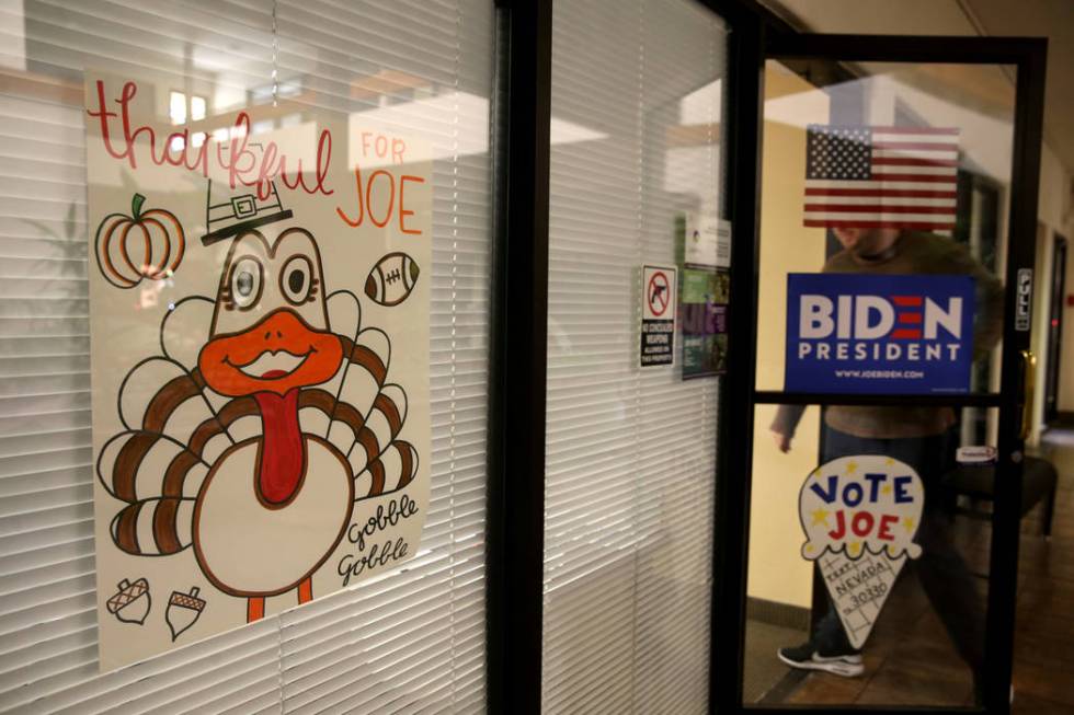 The Las Vegas office for presidential candidate Joe Biden, Friday, Nov. 22, 2019. (K.M. Cannon/ ...