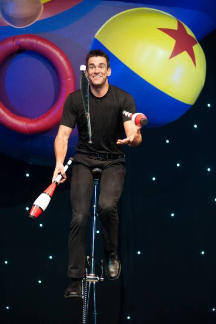 Entertainer Jeff Civillico performs during his one-man show "Jeff Civillico: Comedy in Action" ...