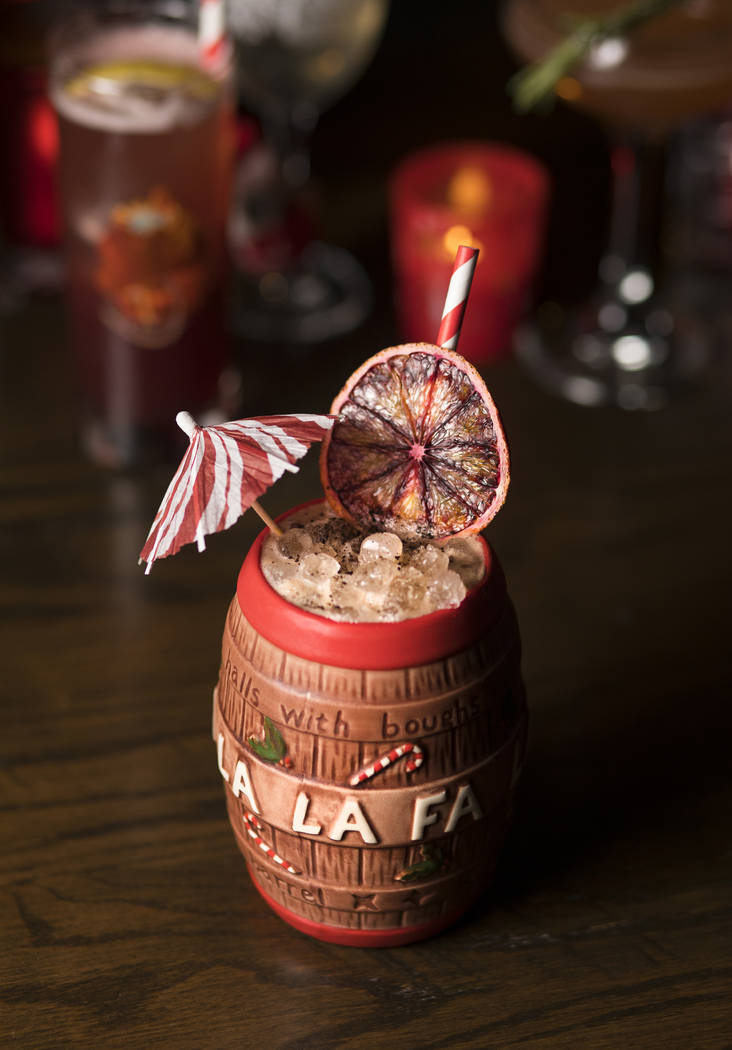 The Christmas Carol Barrel made of Blanco Tequila, coffee liquor, cocoa nib-infused orange and ...