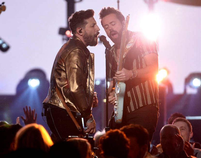 Matthew Ramsey, left, and Brad Tursi, of Old Dominion, perform "Make It Sweet" at the ...