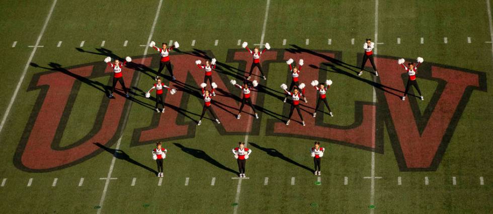 The Rebel Dolls perform at halftime as the UNLV Rebels battle the San Jose State Spartans durin ...