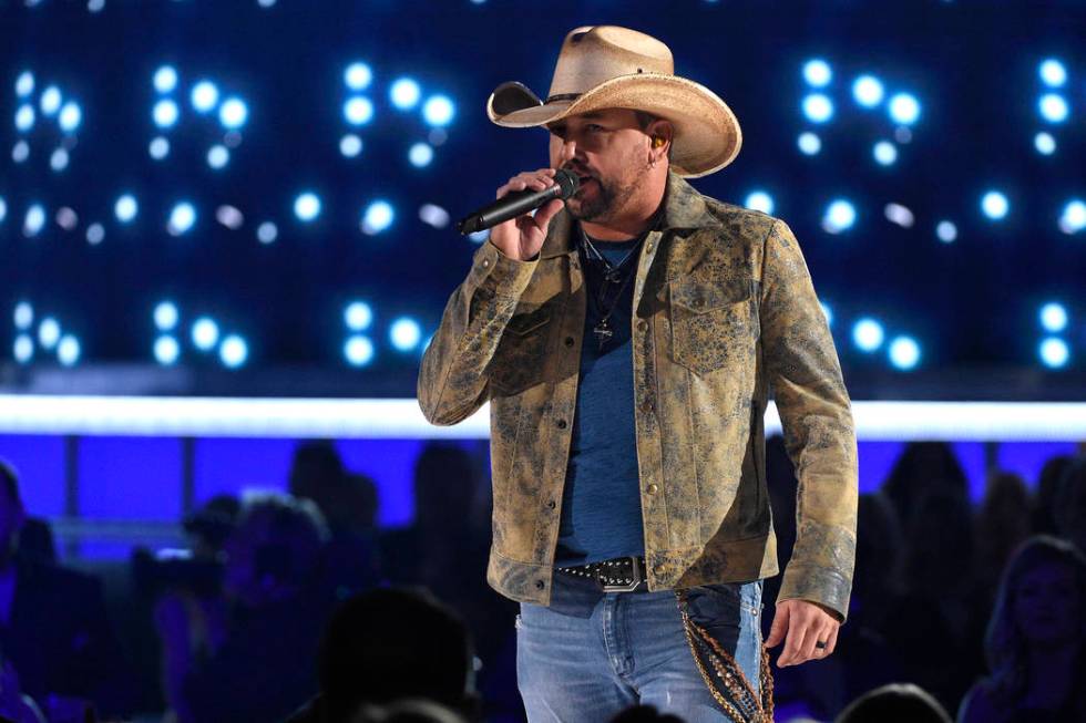 Jason Aldean performs "Can't Hide Red" at the 54th annual Academy of Country Music Aw ...