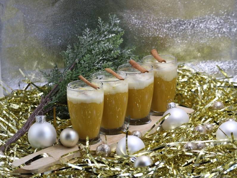 Mrs. Claus’ Butternut Squash Soup Shooters at Slater's 50/50 (Slater's 50/50)