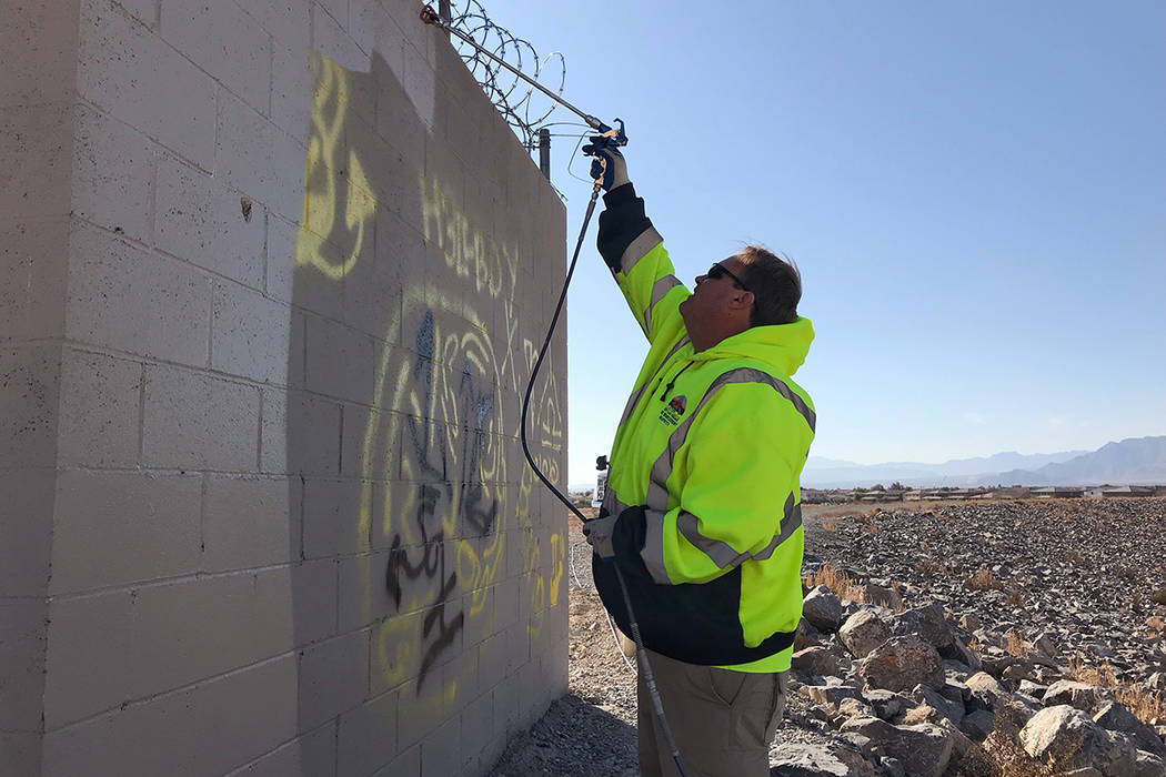 At Tule Springs Fossils Beds National Monument, Graffiti Crew Leader Scott Nichols believes it' ...