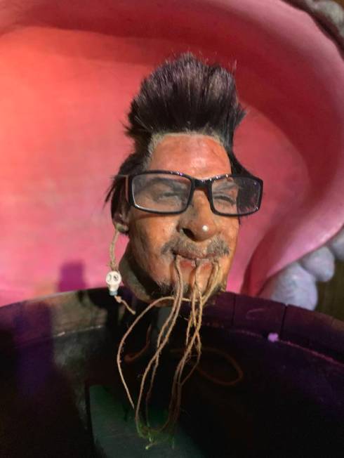 The shrunken head of "Ghost Adventurers" host and The Haunted Museum proprietor Zak Bagans as i ...