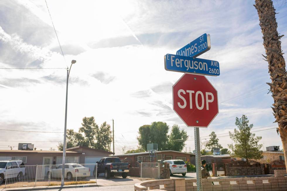 The location where Kevin Soriano, 17, of North Las Vegas, was shot and killed Sunday, Dec. 1, 2 ...