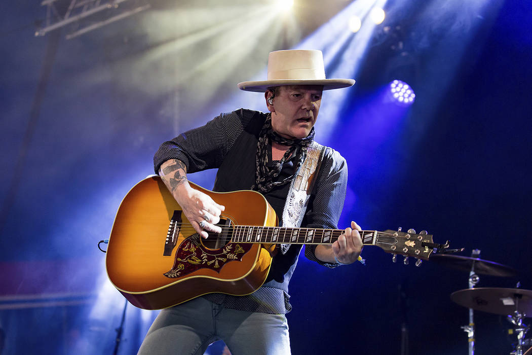 Actor Kiefer Sutherland performs at the Glastonbury Festival at Worthy Farm, in Somerset, Engla ...