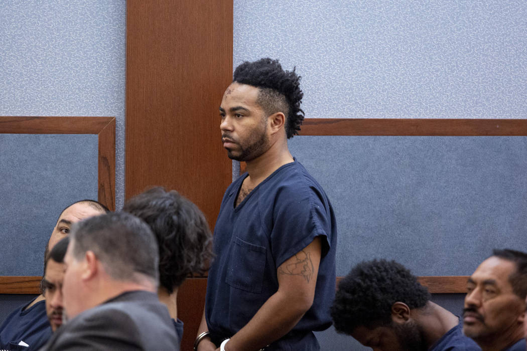 Nathaniel Postelle is seen during a hearing at the Regional Justice Center in Las Vegas on Tues ...