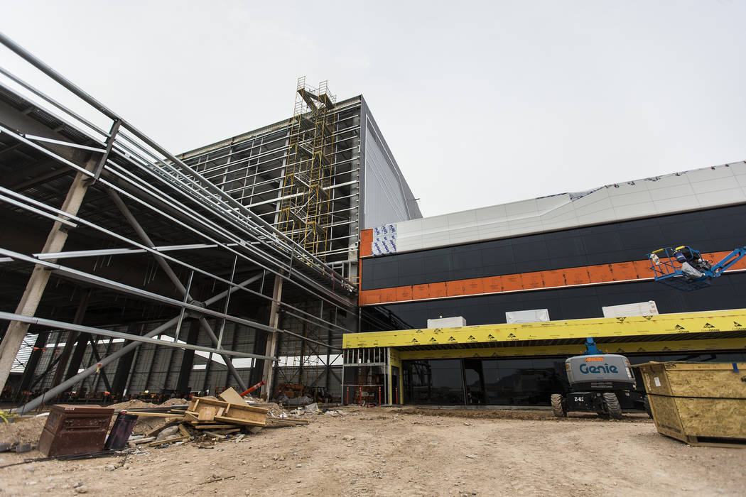 Construction continues on the future Raiders headquarters and practice facility on Tuesday, Dec ...