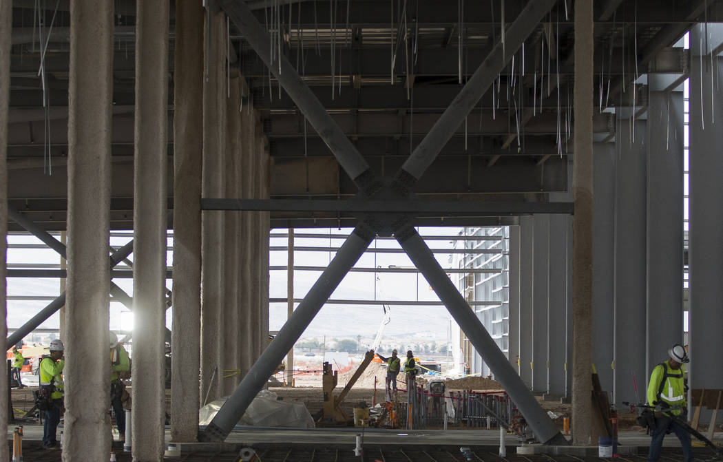 Construction continues on the future Raiders headquarters and practice facility on Tuesday, Dec ...