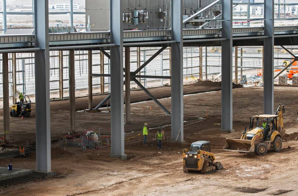 Construction continues on the future Raiders headquarters and practice facility on Tuesday, Dec ...