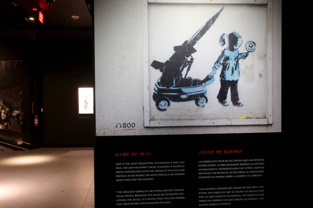 "Game of War" on display in "Banksy: Genius or Vandal" at Immersion Vegas i ...