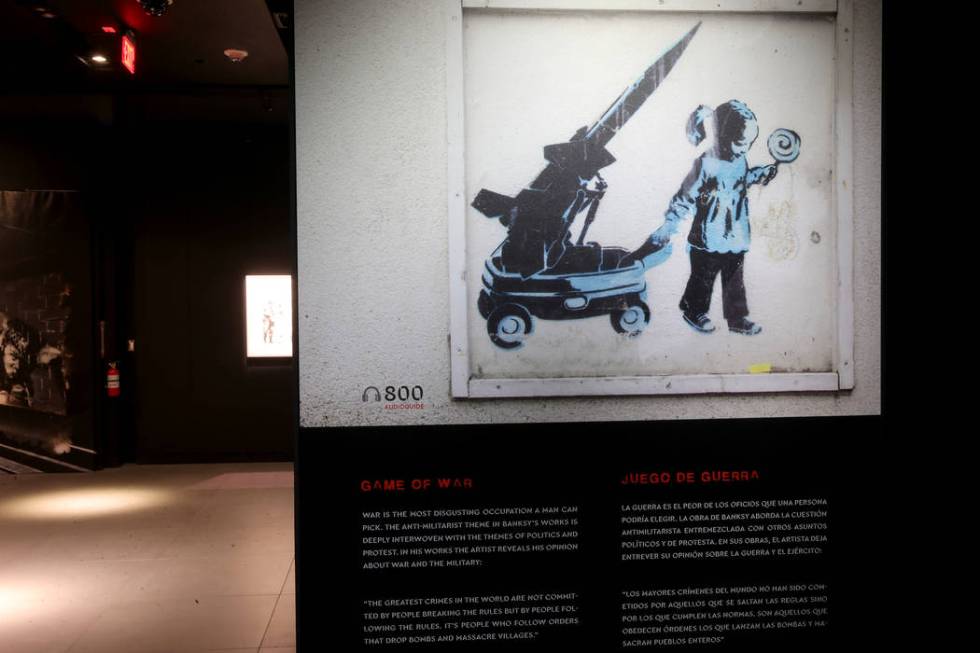 "Game of War" on display in "Banksy: Genius or Vandal" at Immersion Vegas i ...