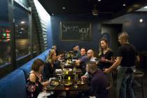 Guests enjoy dinner at Sparrow + Wolf on Thursday, Nov. 2, 2017, in Las Vegas. (Benjamin Hager/ ...