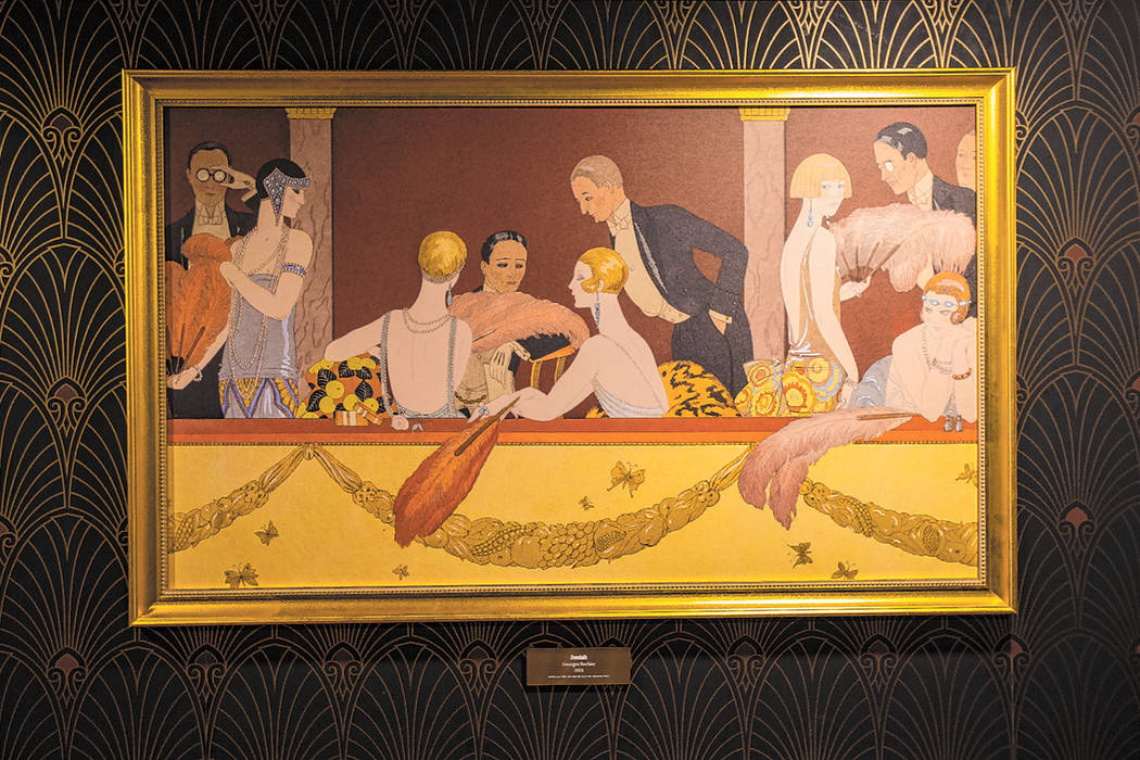 A print of the painting "Eventails" by Georges Barbier is one of the Prohibition-era ...