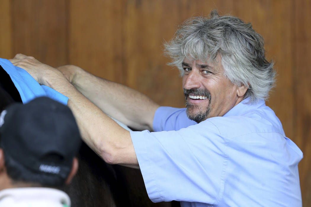 Trainer Steve Asmussen is seen at Churchill Downs Wednesday, May 1, 2019, in Louisville, Ky. Pl ...