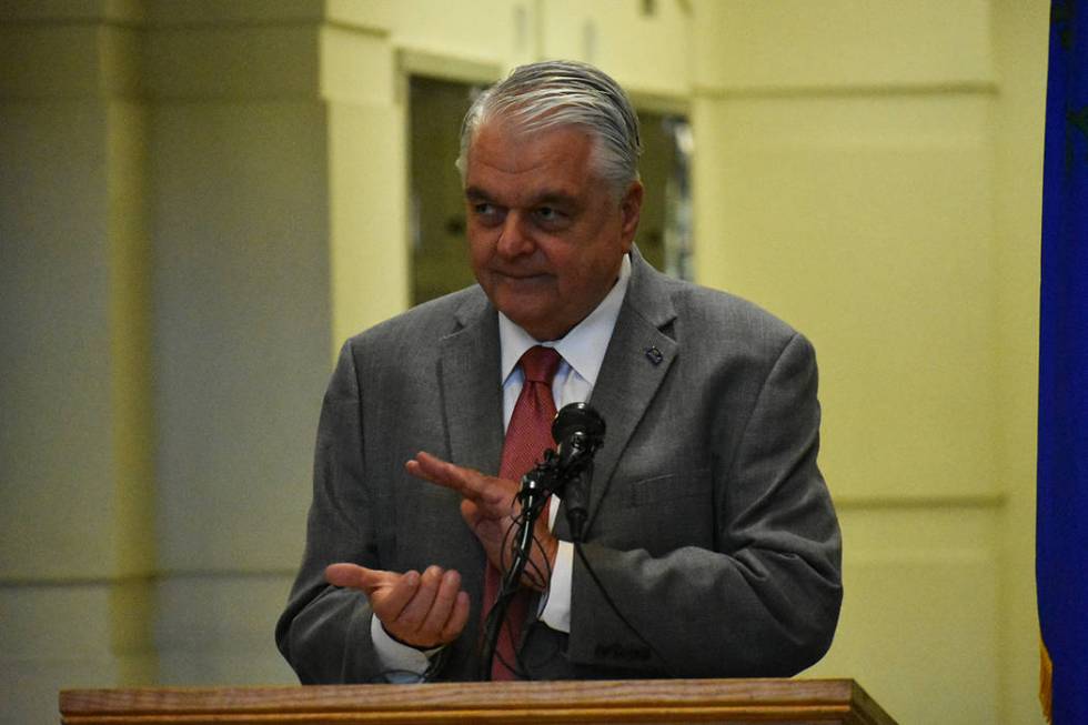 Governor Steve Sisolak announces a new medical school building at UNLV during a Nov. 26, 2019 n ...