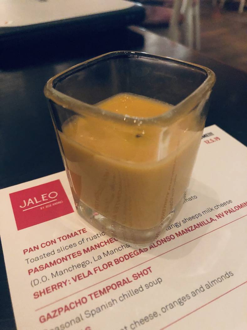 Gazpacho temporal is on the menu at Jaleo. (Al Mancini)