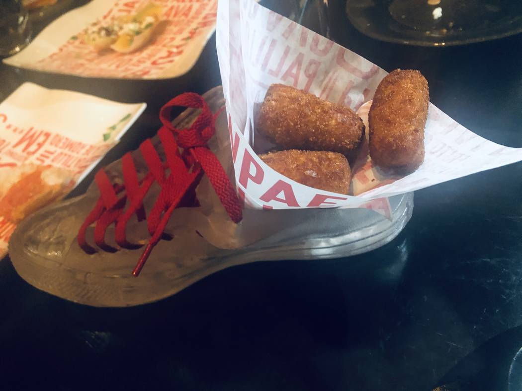 Croquetas de pollo served at José Andrés' tapas restaurant Jaleo. (Al Mancini)