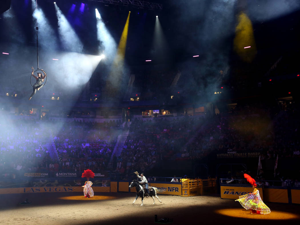 Opening ceremony of the 10-day Wrangler National Finals Rodeo at the Thomas & Mack Center i ...