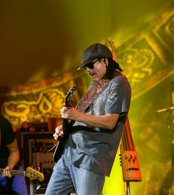 Guitar legend Carlos Santana performs during his Supernatural Santana show at The Joint to cele ...