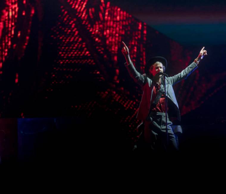 Beck invites the crowd to put their hands up at Intersect Festival on Friday, Dec. 6, 2019, in ...