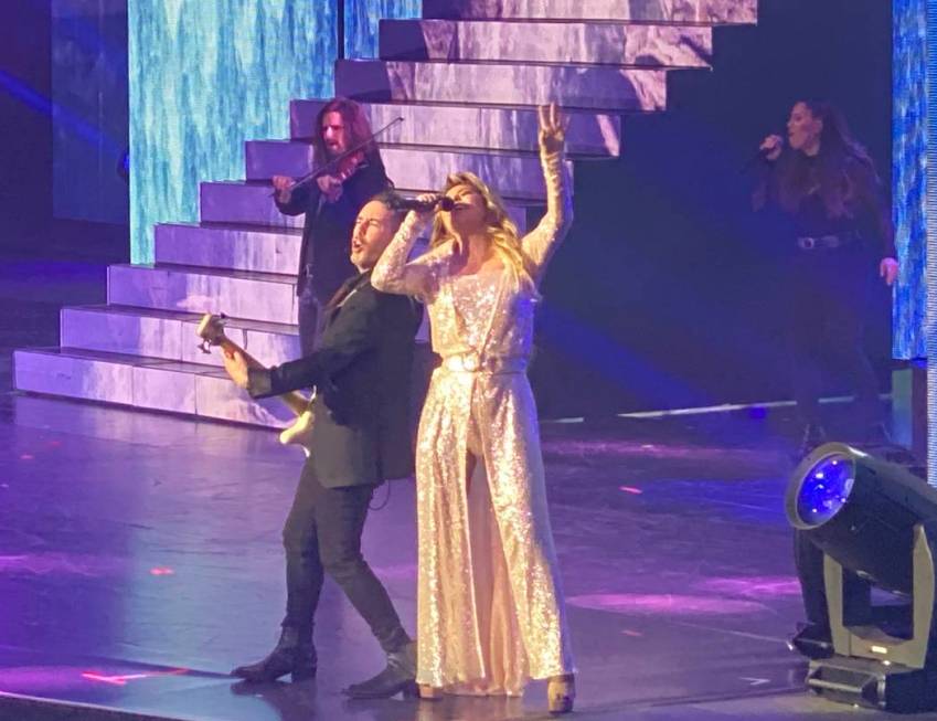 Shania Twain performs her "Let's Go" residency at Zappos Theater on Saturday, Dec. 7, 2019. (Jo ...