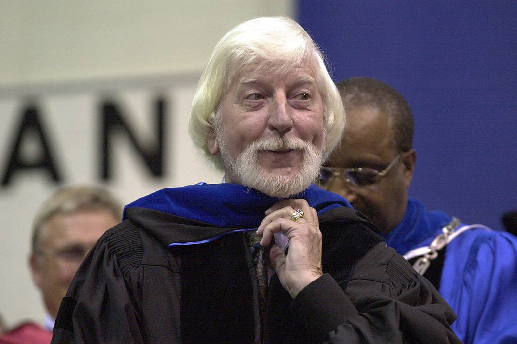 In a May 21, 2000 file photo, Carroll Spinney, center, best known for his TV character Big Bird ...