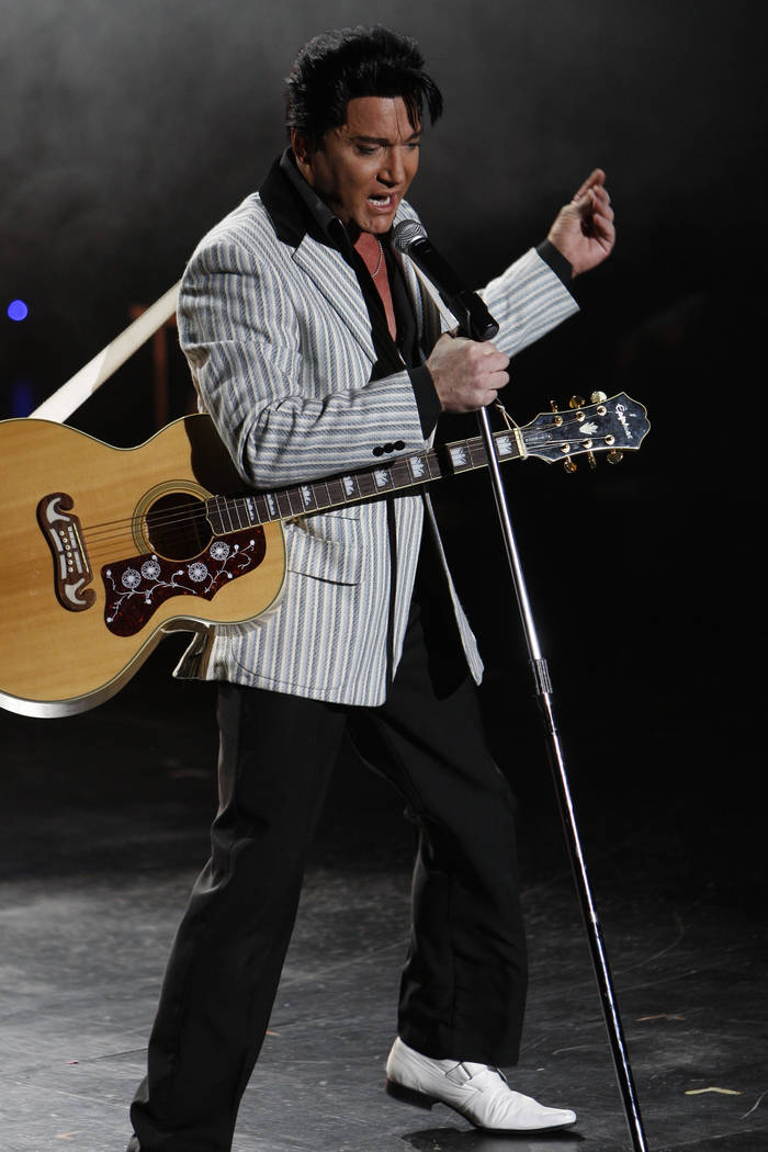 Elvis Presley tribute artist Trent Carlini performs during his show "Trent Carlini Elvolution" ...