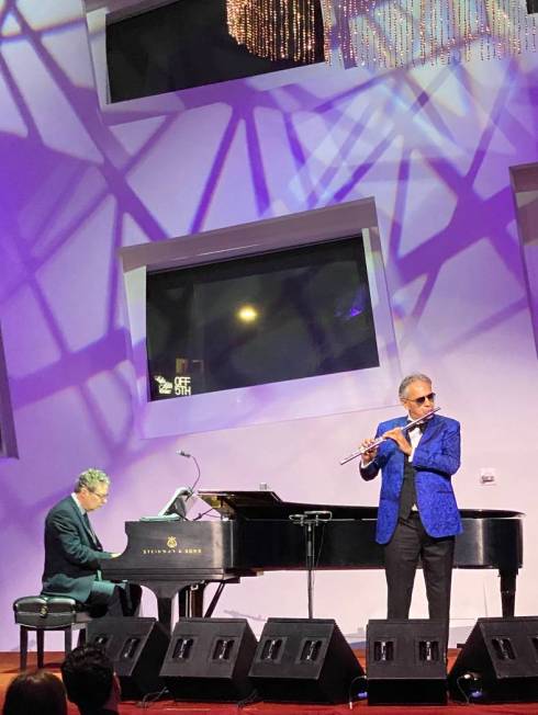 Andrea Bocelli is shown performing at the Cleveland Clinic Lou Ruvo Center for Brain Health on ...