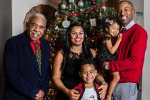 Dr. Sheldon Jacobs, right, daughter Arianna, 3, son Jayden, 6, wife Nicole and grandfather Winf ...