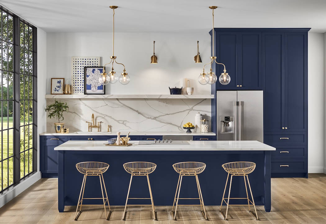 Sherwin-Williams Paint manufacturer Sherwin-Williams has selected a dark blue hue called Naval ...