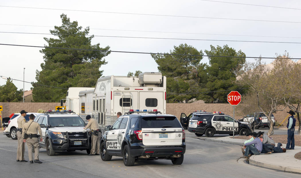 A stolen car crashed into a horse trailer at Flamingo Road and Stephanie Street, near Horseman& ...