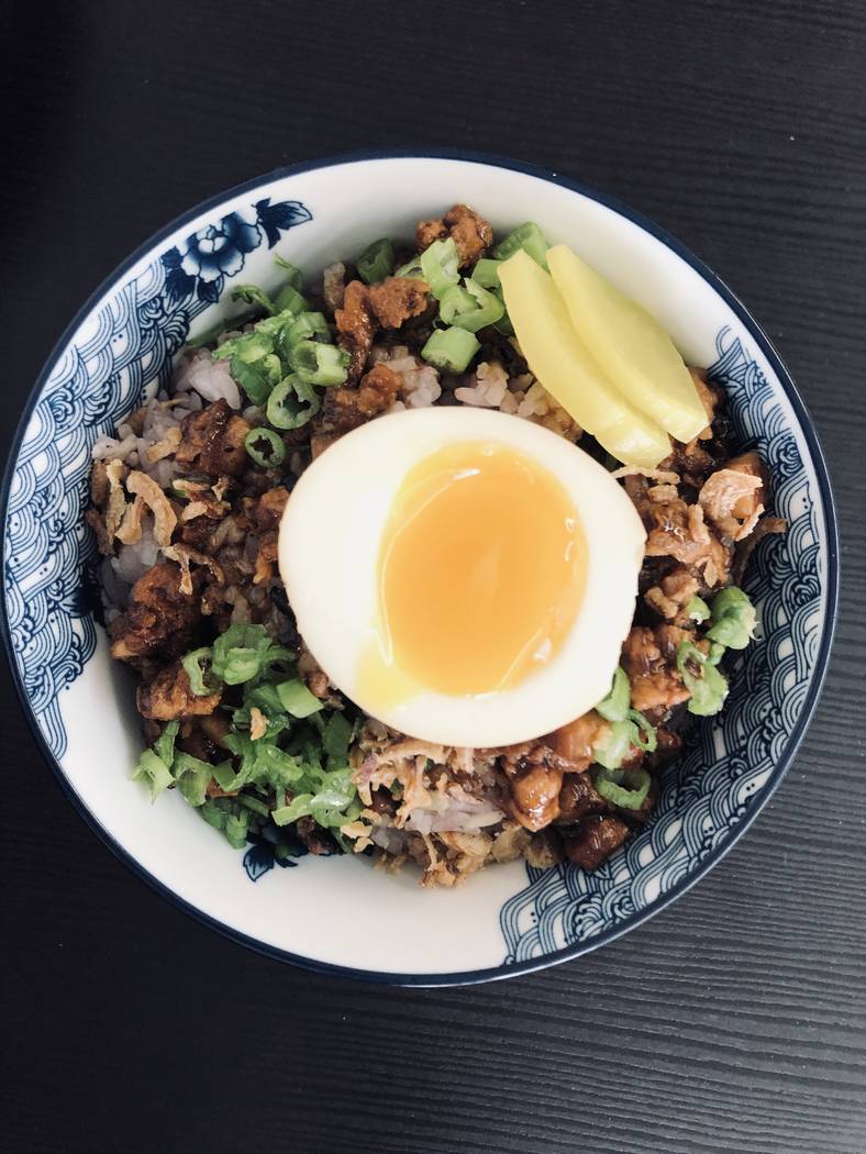 Minced pork rice at Every Grain (Al Mancini/Las Vegas Review-Journal)