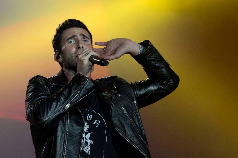 FILE - In this Sept. 16, 2017, file photo, Adam Levine of Maroon 5 performs at the Rock in Rio ...