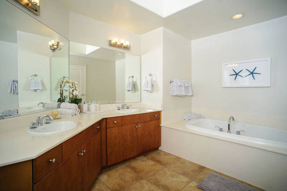 The master bath. (One Las Vegas)