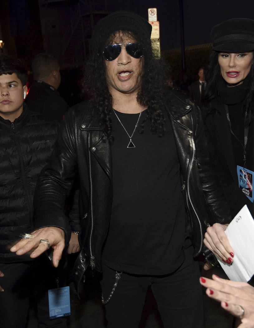 Slash arrives at the world premiere of "Star Wars: The Rise of Skywalker" on Monday, ...