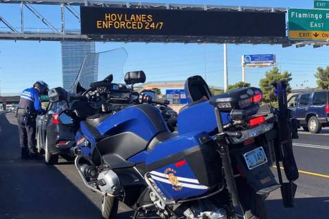 Between June 20 and Dec. 12, Nevada Highway Patrol troopers have written 2,542 high occupancy v ...