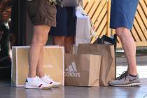Shoppers take a break at Las Vegas North Premium Outlets on Tuesday, Sept. 17, 2019. The outlet ...