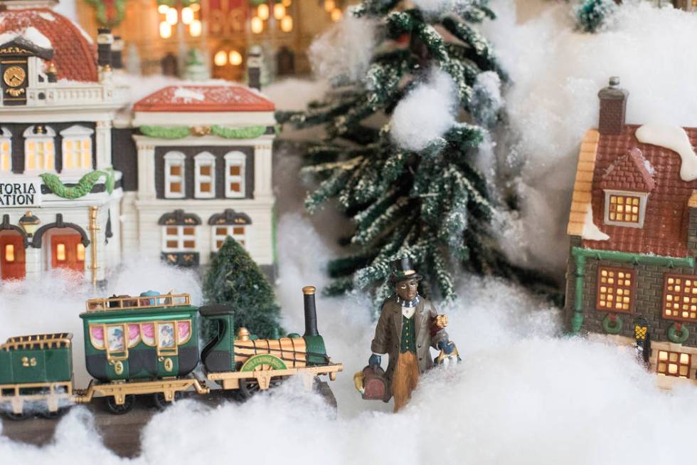 A figurine Christmas village at the home of Roxanne Givens in Las Vegas, Wednesday, Dec. 18, 20 ...