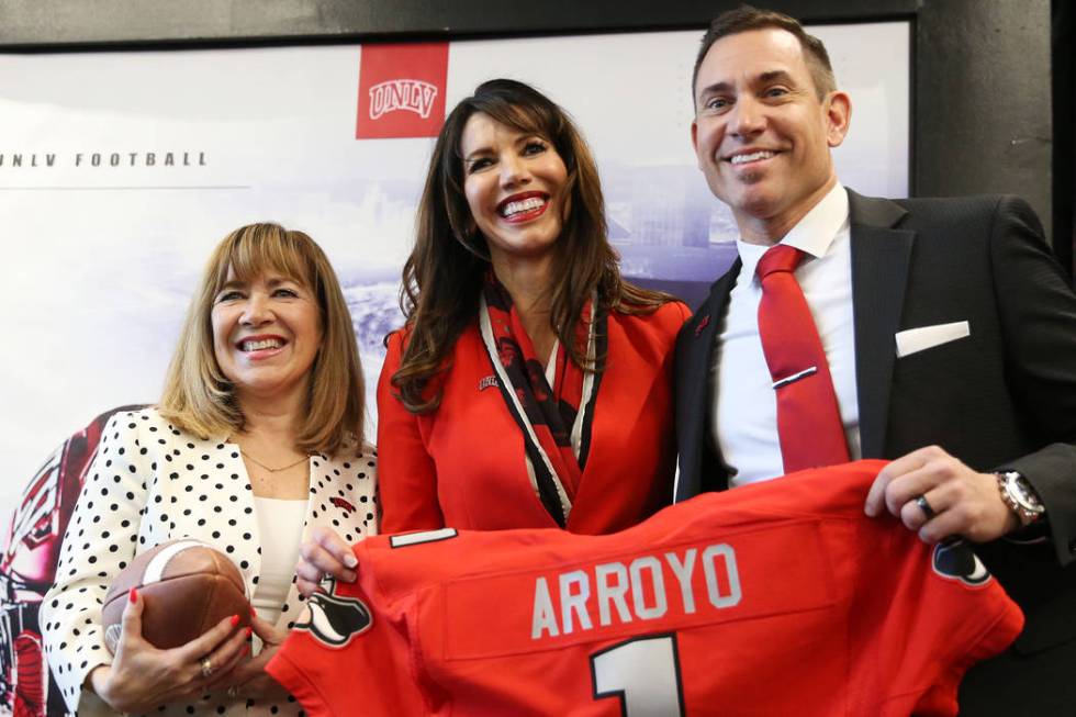 Marcus Arroyo was introduced as UNLV's new head football coach at the Fertitta Football Complex ...