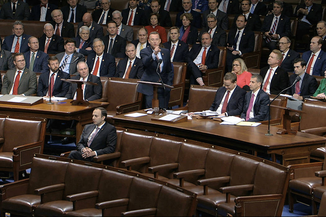 House Judiciary Committee ranking member Rep. Doug Collins, R-Ga., speaks as the House of Repre ...