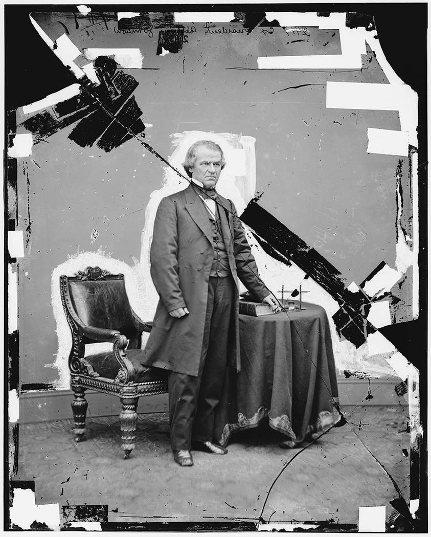 This 1865-1880 photo made available by the Library of Congress shows a damaged glass negative o ...