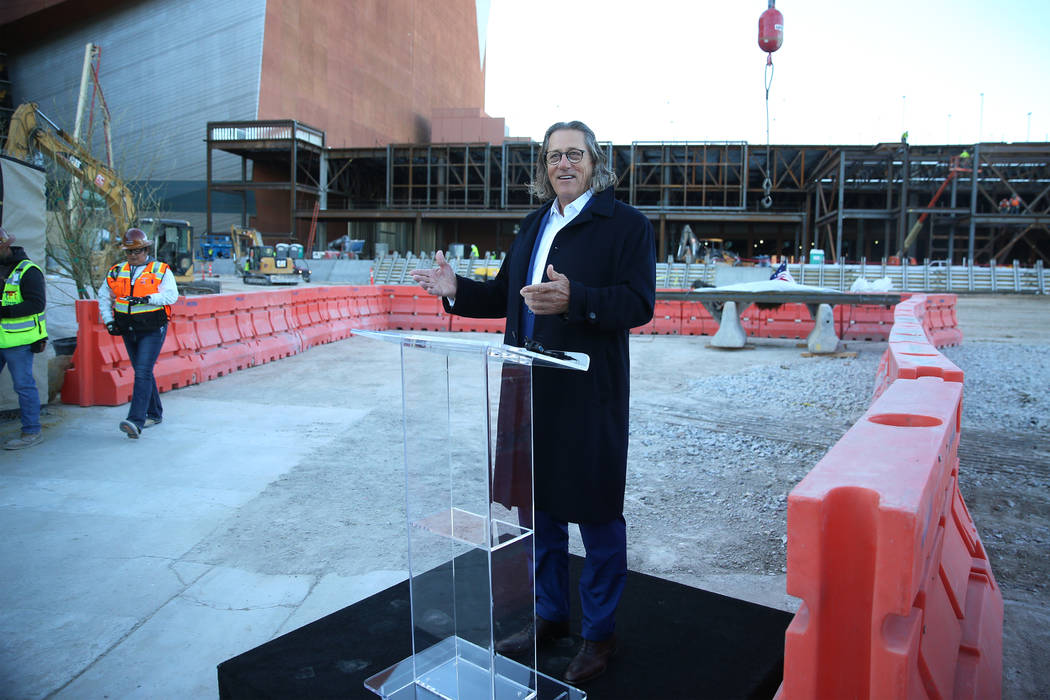 Bob Maricich, president and CEO of International Market Centers, speaks during a topping-off ce ...