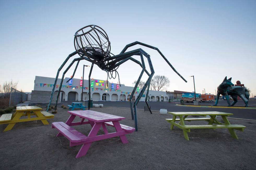 The Tarantula, by Christina Sporrong and the dog by Don Kennell at Meow Wolf. (Kate Russell, Co ...