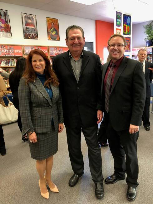 Henderson Mayor Debra March, former Gov. Bob Miller and Henderson City Manager Richard Derrick ...