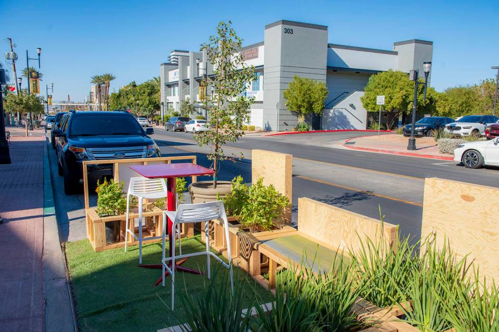 A parklet designed by TSK Architects and Lage Design is pictured in October on Water Street dur ...