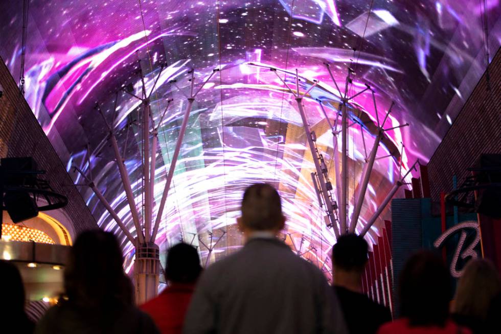 The Viva Vision canopy, the world's largest video screen, after undergoing at $32 million renov ...
